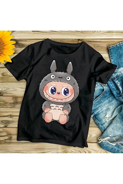 Infire clothing Labubu Totoro Printed Printed Oversize Children's T-Shirt