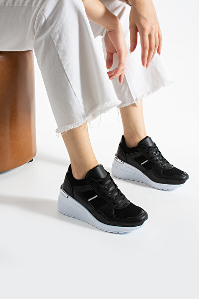 pasyone Μαύρα γυναικεία ψηλά παπούτσια casual