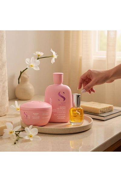 Alfaparf Milano Alfaparf Semi di Lino Moisture Set – Șampon nutritiv 250ml + Mască de păr 200ml + Ulei Cristalli 15ml