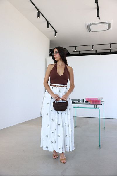 Özge Özgenç Floral Patterned Belted Long Skirt
