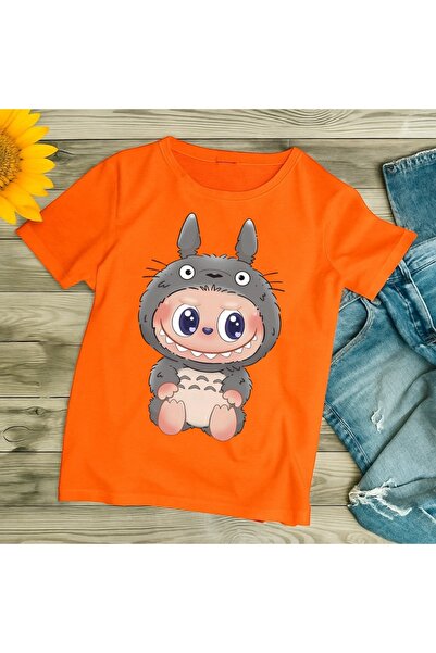 SOHR Labubu Totoro Printed Printed Oversize Children's T-Shirt