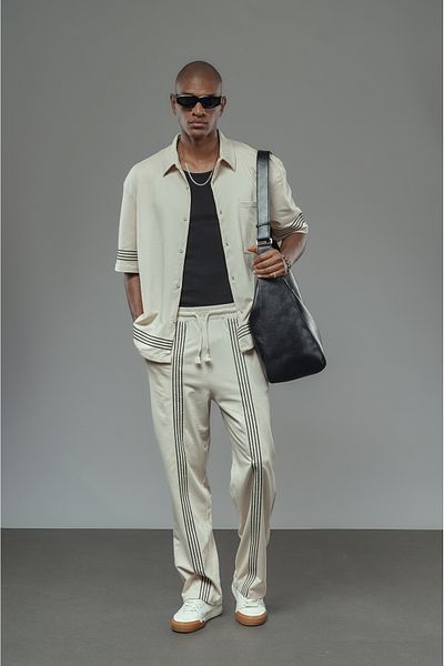 Butik Striped Oversize Fit Shirt Pants Set