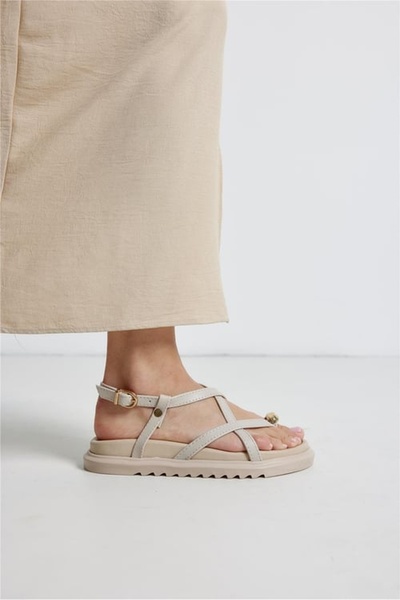 Ayakkabı Vakti Trend Carlo Women's Daily Sandals with Finger Rings