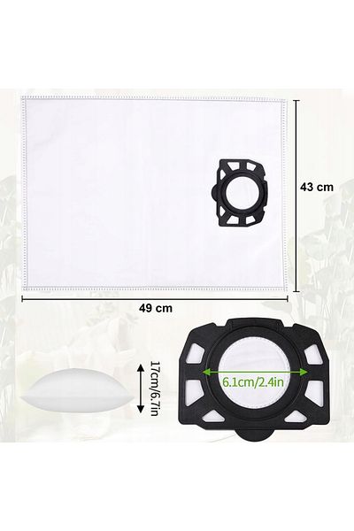 NewEvo Set of 10 premium textile bags, NewEvo®, for Karcher vacuum cleaners series, WD4 WD5 WD6 KWD6