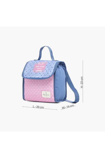 Pepe Jeans All-Over Heart Print Lunch Bag with Grab Handle