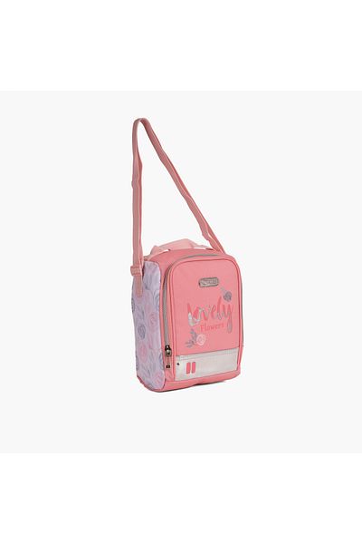 Pause Graphic Print Lunch Bag with Zip Closure