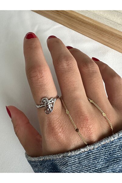 ringbox Silver Colored Steel Tarnish Free Seahorse Ring
