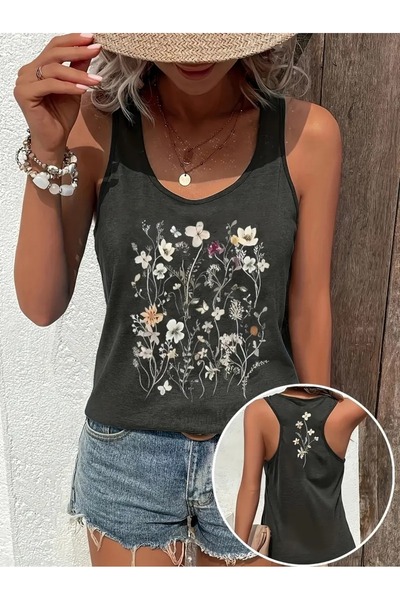 mercoledi Γυναικείο μπλουζάκι με γούνινο λουλούδι με κούφιο γιακά