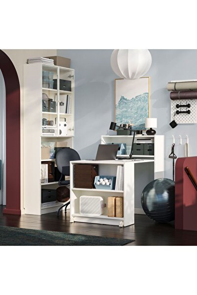 IKEA katlanabilir masalı kitaplık, beyaz, 160x202 cm