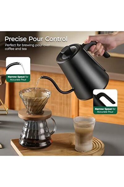 Generic Gooseneck Electric Kettle Temperature Control, 1L Electric Tea Kettle with Auto Shut-off