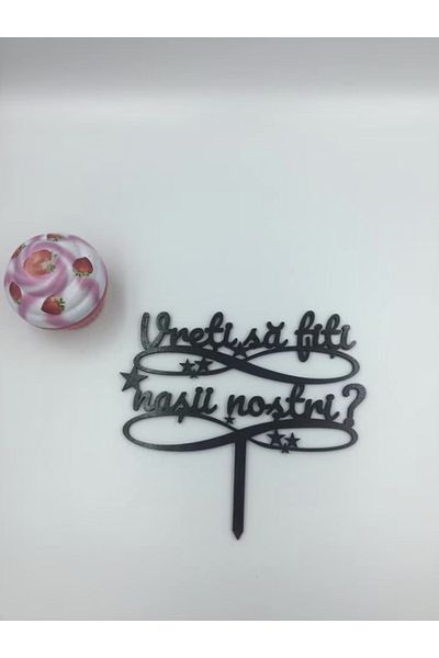 OEM Cake topper "Do you want to be our godparents?" 15x20 cm, black