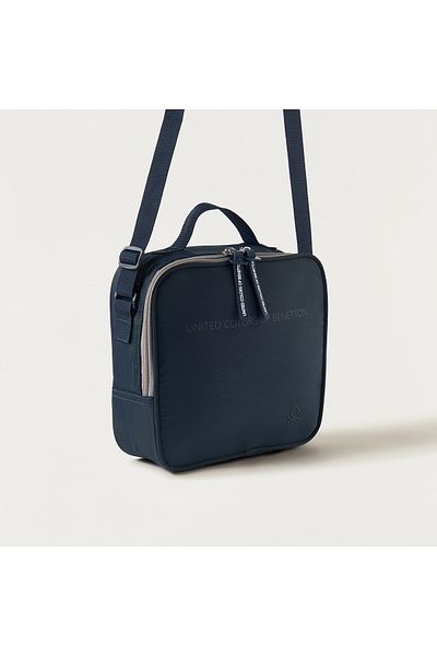 United Colors of Benetton UCB Solid Lunch Bag with Adjustable Strap and Zip Closure