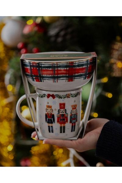 KÜBRAHOME'S Christmas Porcelain 2 Piece Mug Bowl Set Acar