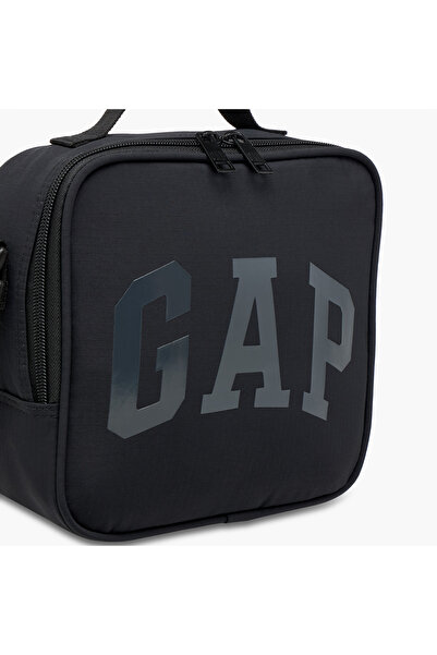 GAP Logo Print Lunch Bag with Adjustable Strap and Zip Closure