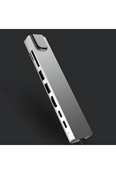 NewEvo Adaptor Hub USB Tip-C 3.1 Multiport 8 în 1 la HDMI 4K, LAN RJ45 Ethernet, 1 x USB Tip-C, 2 x USB-A