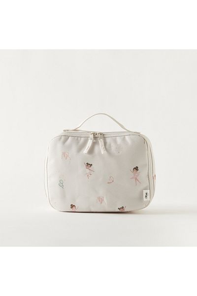 Citron Ballerina Print Insulated Lunch Bag with Handle and Zip Closure