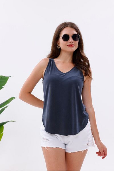 Pulli Collection Tricou cu decolteu în V din țesătură modală Lycra