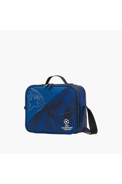 CHAMPIONS League Printed Lunch Bag with Adjustable Strap and Zip Closure