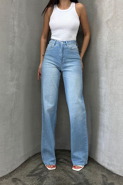 XRAY JEANS Pantaloni de damă Stoned Wide Leg B. Blue Palazzo Jeans