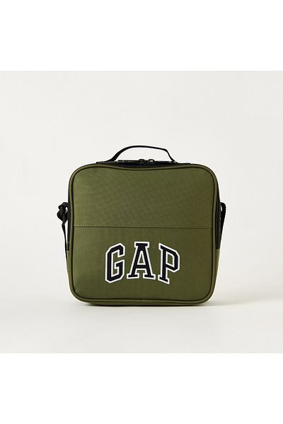 GAP Solid Lunch Bag with Adjustable Strap and Zip Closure