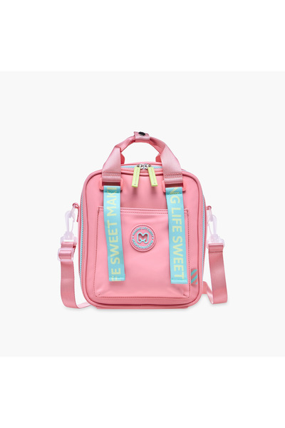 Marshmallow Solid Lunch Bag with Detachable Strap and Zip Closure