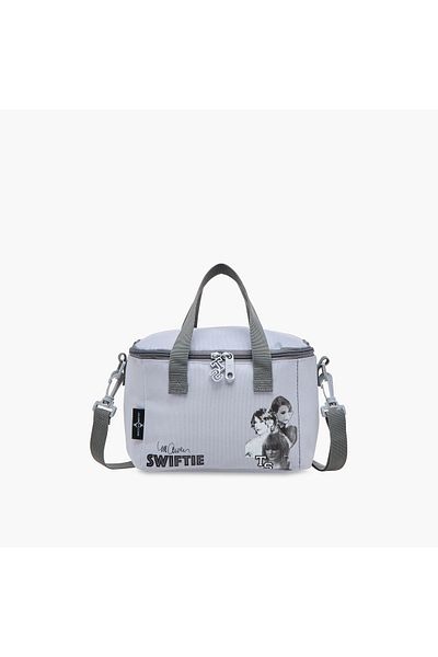 Celebrity Icons Taylor Swift Print Lunch Bag with Adjustable Strap and Zip Closure