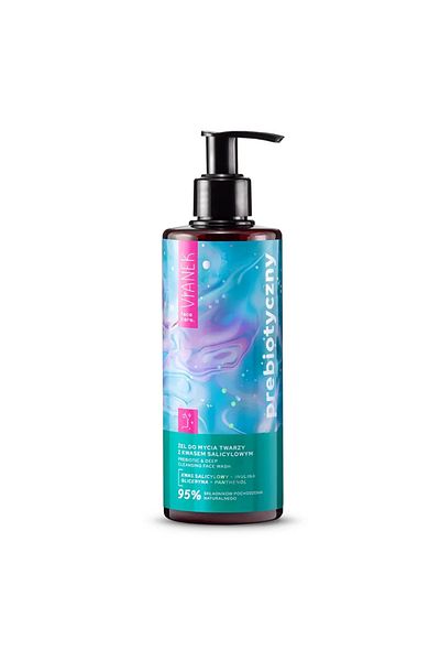VIANEK Gel de curățare facială prebiotic cu acid salicilic, 300 ml