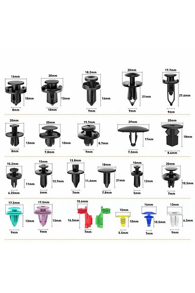 NewEvo Set of 725 clips and tools NewEvo, for car interior, radio, door panels, dashboard