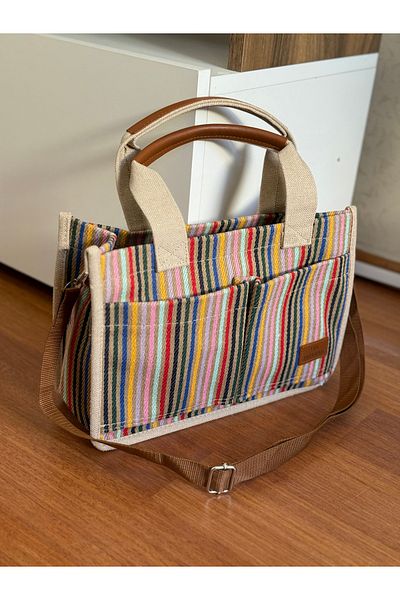 Bagnest Canvas Women's Hand and Shoulder Bag with Front Pocket