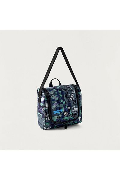 Kaos All-Over Abstract Print Lunch Bag with Strap and Zip Closure