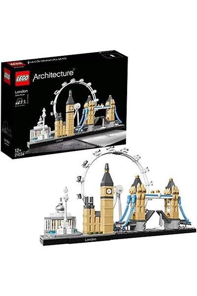 LEGO مجموعة بناء نموذج أفق العمارة 21034، عين لندن، ساعة بيغ بن، مجموعة جسر البرج، من