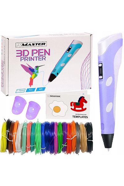 dalimag 3D Pen Set, 100m Cartridges, Templates, 18.5 cm x 4.5 cm, Violet