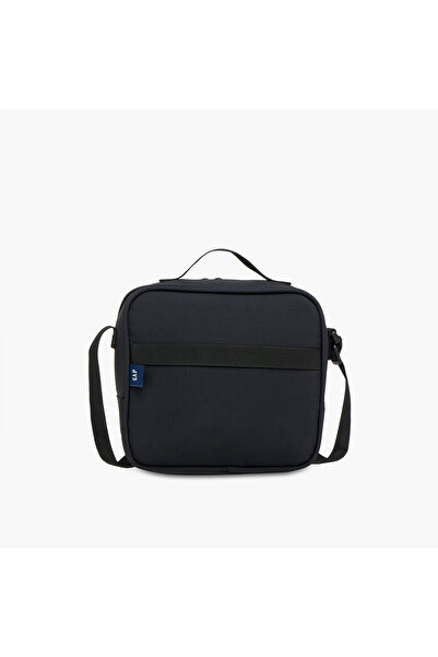 GAP Logo Print Lunch Bag with Adjustable Strap and Zip Closure