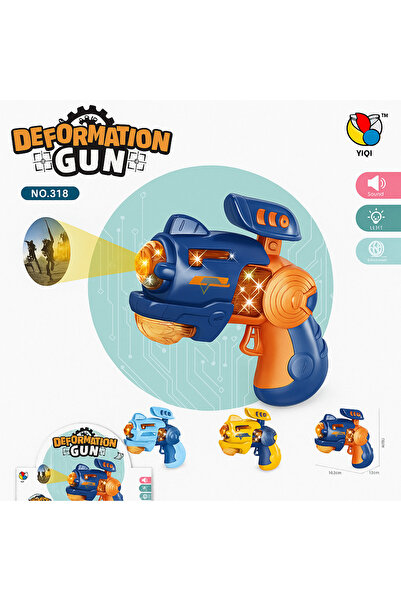 LRS STORE Oyuncak Tabanca Sesli Işıklı Projeksiyonlu Mini Gun Projektörlü Oyun Silahı