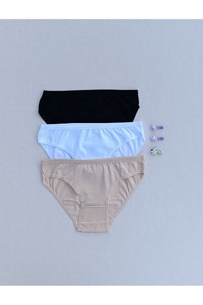 siyalife Women's Cotton 3-Piece Combed Cotton Fabric Panties Bikini Slip