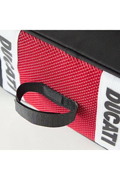 Ducati Logo Detail Lunch Bag with Zip Closure and Grab Handle