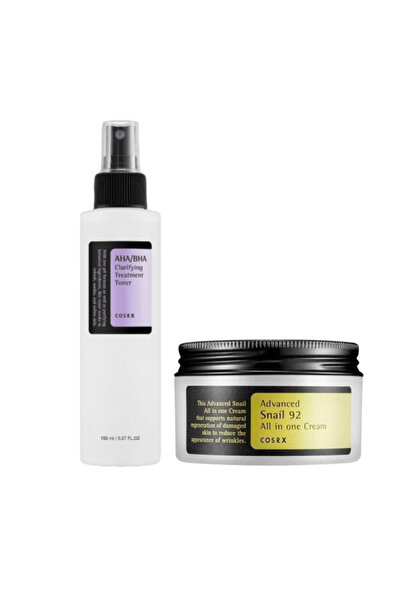 Cosrx AHA / BHA Clarifying Treatment Toner, 150ml + Advanced Snail 92 All in One Cream 100g SET