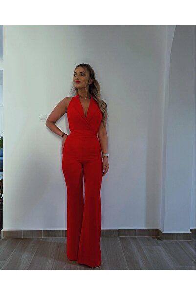 Atmosphere Fashion Red jumpsuit with bare back