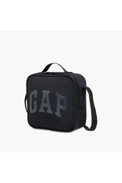 GAP Logo Print Lunch Bag with Adjustable Strap and Zip Closure