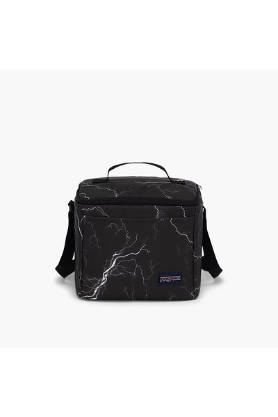 Jansport Electric Bolt Print Lunch Bag with Adjustable Strap and Zip Closure