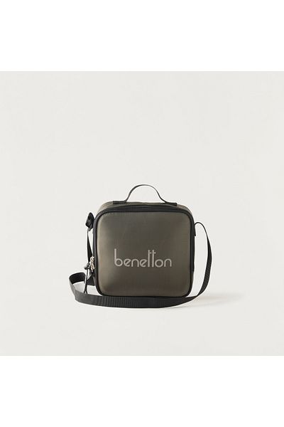 United Colors of Benetton UCB Printed Lunch Bag with Adjustable Strap and Zip Closure
