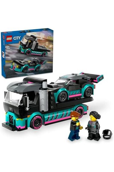LEGO لعبة سيارة سباق المدينة وشاحنة نقل السيارات