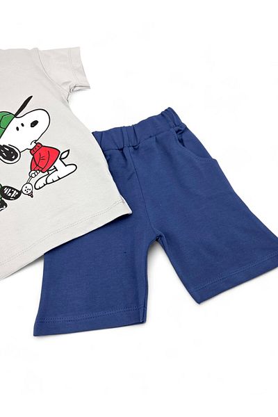 voyyo kids baby Boy's Summer Snoopy Printed 2-6 Years Shorts Bottom Top Set