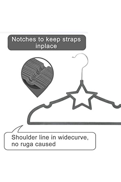 Generic ManGotree Pack of 15 Star-Shape Velvet Baby Clothes Hanger Children’s Coat Hanger Kids Clothes Han