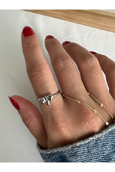 ringbox Silver Colored Steel Tarnish Free Winged Ring