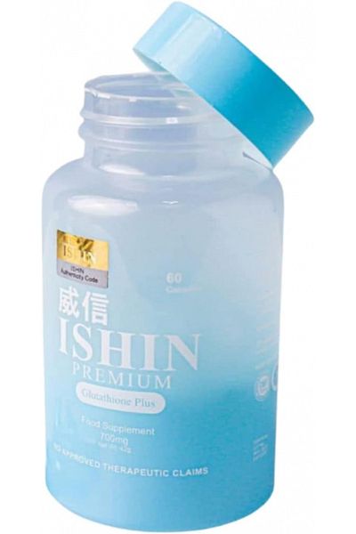 ishin Premium Glutathione with Lcystine Whitening Capsule, 700Mg, 60 Capsules