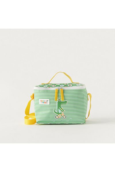 LEMON RİBBON Lemon Ribbon Printed Lunch Bag with Adjustable Strap - 1-Year Warranty