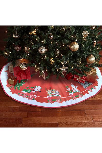 YXHZVON Round Christmas rug Yxhzvon, polyester, red, 90 cm
