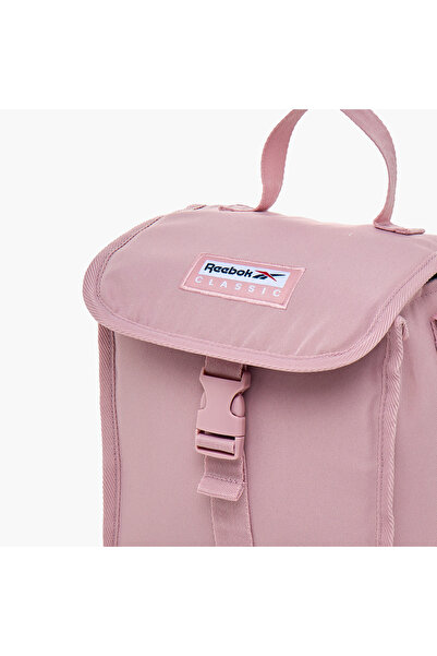 Reebok Logo Applique Lunch Bag with Buckle Closure