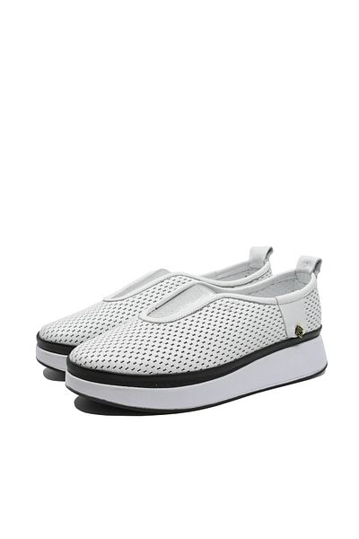 Dogati Bio Flex Women's Anatomical Shoes, White, Leather with Perforations